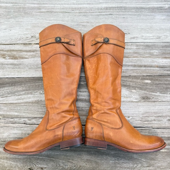 Frye Molly Button Tall Riding Boots Women’s Size 6 Cognac Leather - Picture 7 of 16